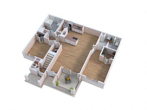 bedroom floor plan of a 2100 sq ft apartment